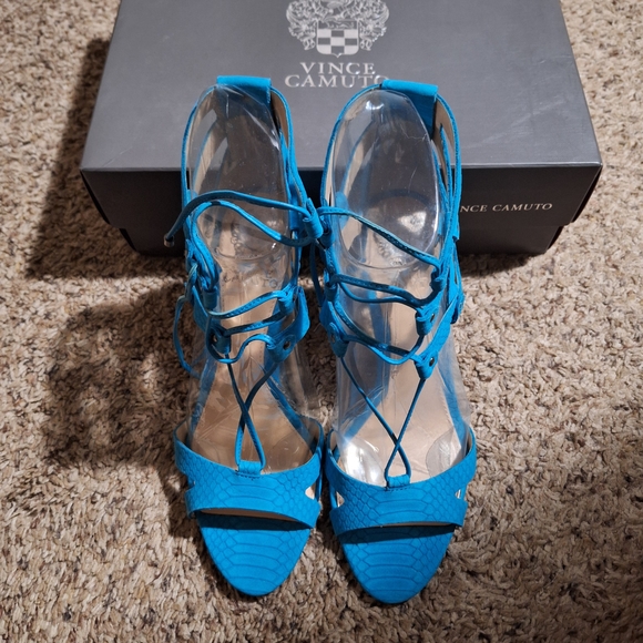 Vince Camuto Shoes - Vince Camuto Blue Strappy Heeled Sandals